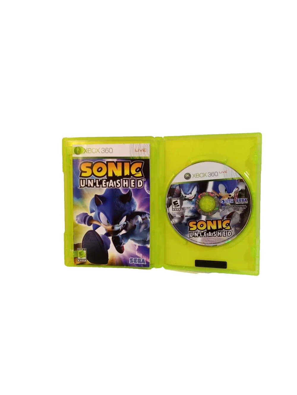 Microsoft Xbox 360 SEGA Video Game Sonic Unleashed Complete Manual Case Disc